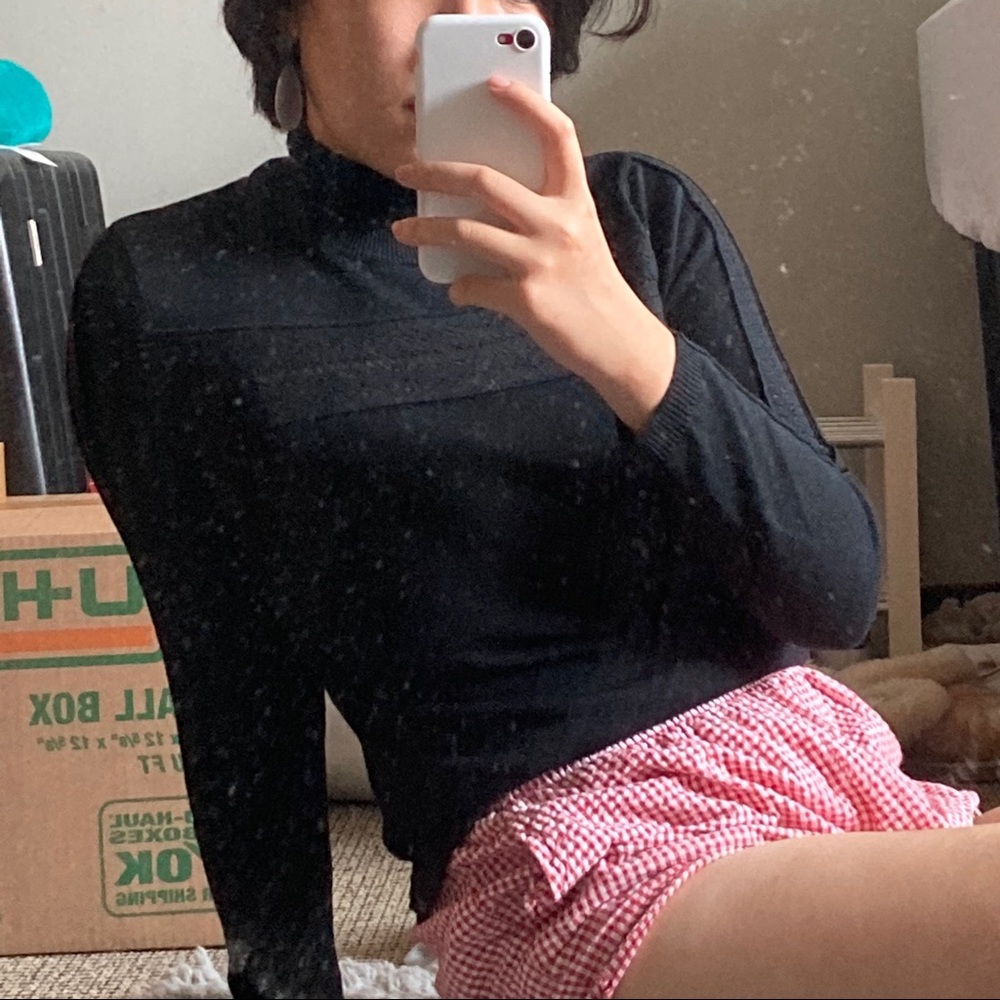 Black turtleneck sweater